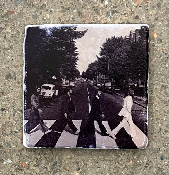 Glasunderlägg Marmor Beatles II