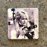 Glasunderlägg Marmor Brigitte Bardot
